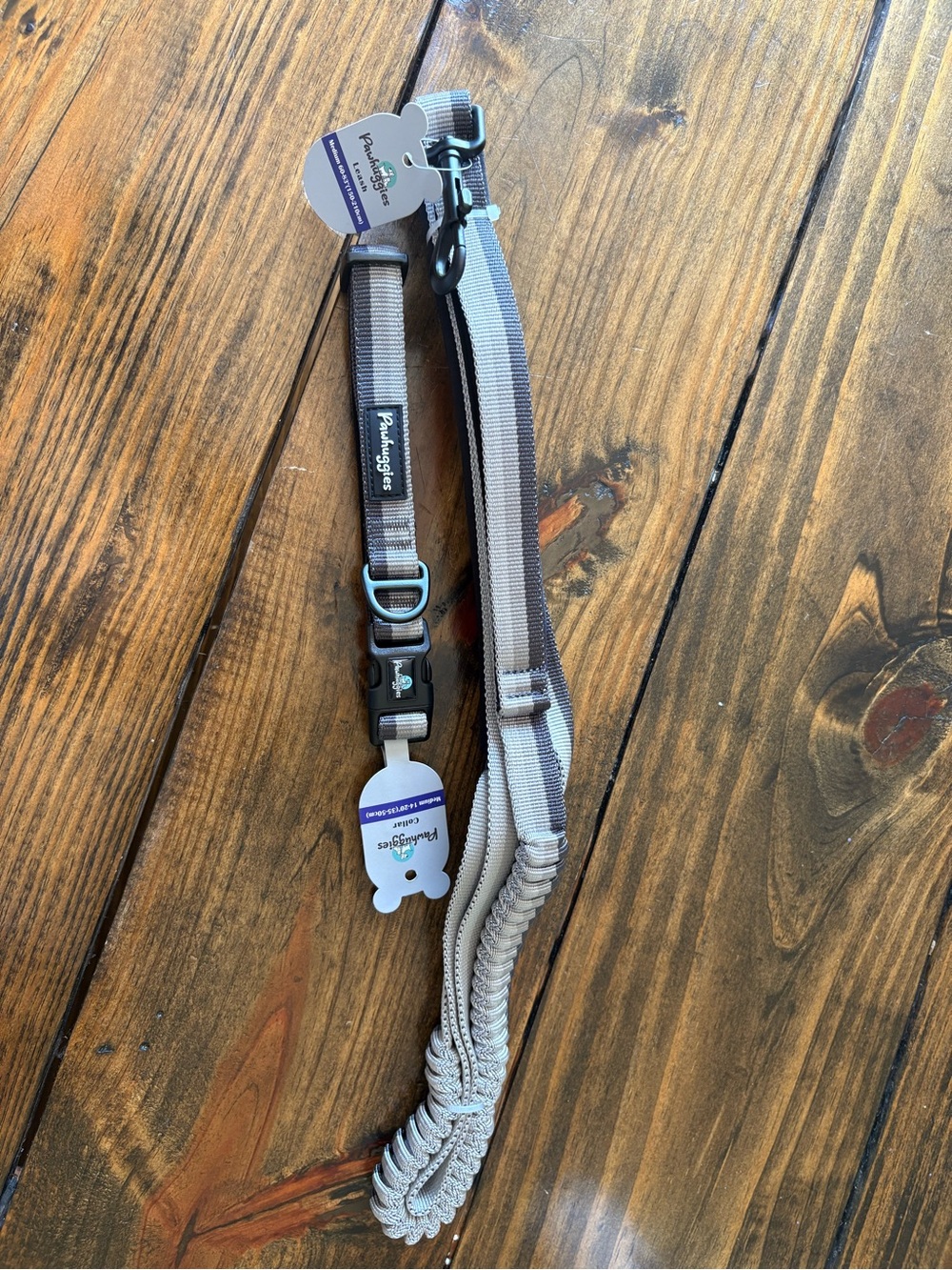 Gray Tactical Dog Leash and Collar Set